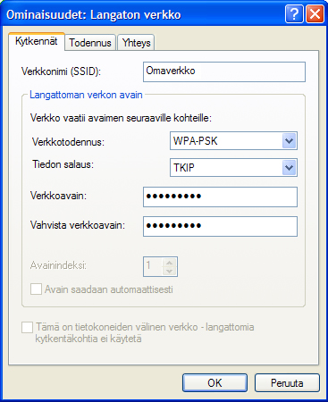 4. Langattoman yhteyden asetukset / Windows Vista 4. Langattoman yhteyden asetukset / Windows XP 4.