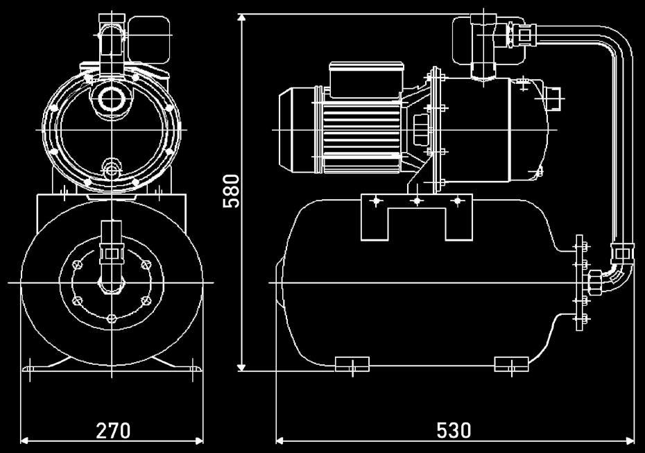 Booster set Vattenautomat Vesiautomaatti ONN 98/25 X Booster set ONN 98/25 X Stainless steel housing Stainless steel impeller Stainless steel tank 25 l Connections 1 Suitable for sea water 1300 W