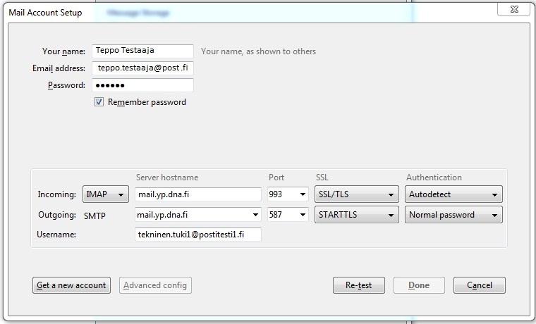 Mozilla Thunderbird, Basic postitilin asennus