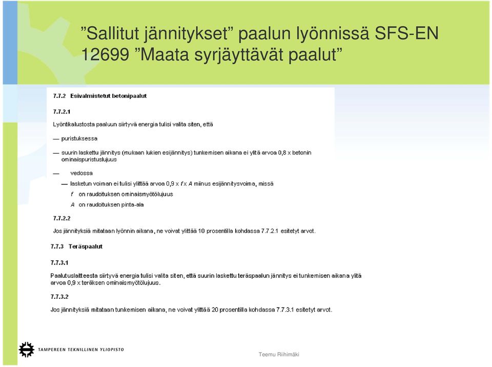 lyönnissä SFS-EN