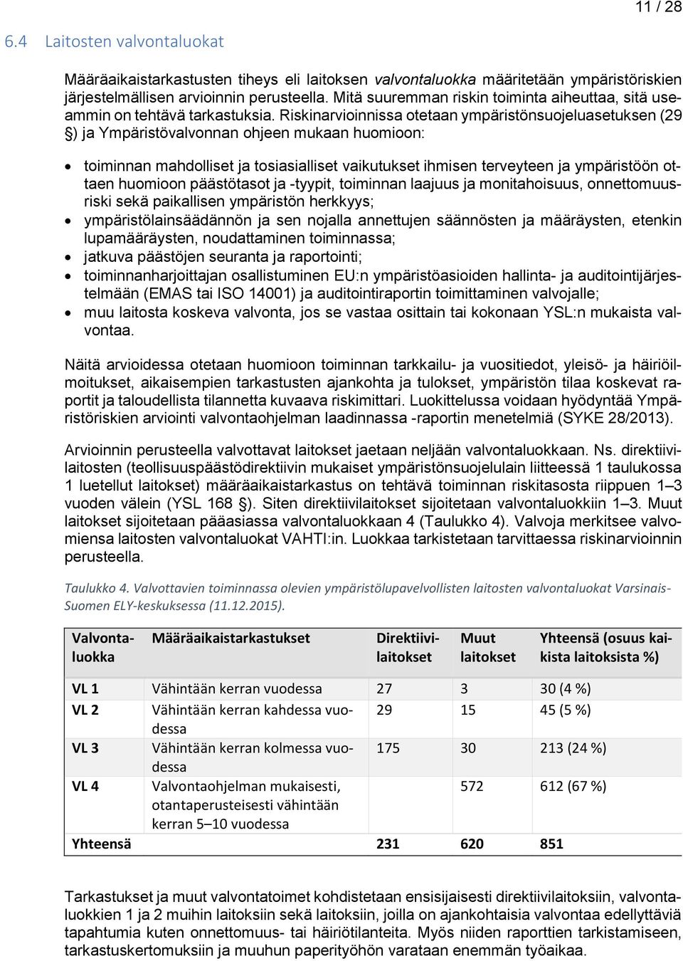 Riskinarvioinnissa otetaan ympäristönsuojeluasetuksen (29 ) ja Ympäristövalvonnan ohjeen mukaan huomioon: toiminnan mahdolliset ja tosiasialliset vaikutukset ihmisen terveyteen ja ympäristöön ottaen