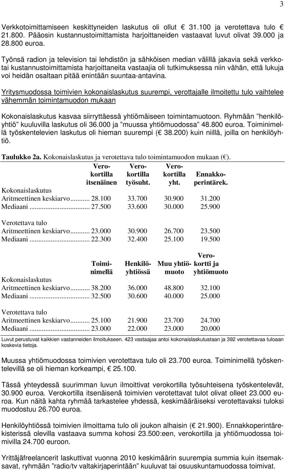 osaltaan pitää enintään suuntaa-antavina.