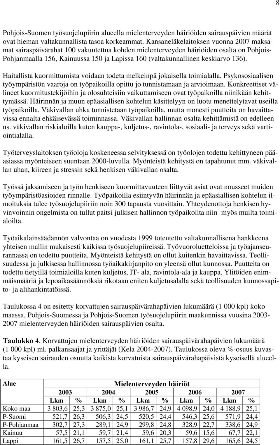 keskiarvo 136). Haitallista kuormittumista voidaan todeta melkeinpä jokaisella toimialalla. Psykososiaalisen työympäristön vaaroja on työpaikoilla opittu jo tunnistamaan ja arvioimaan.