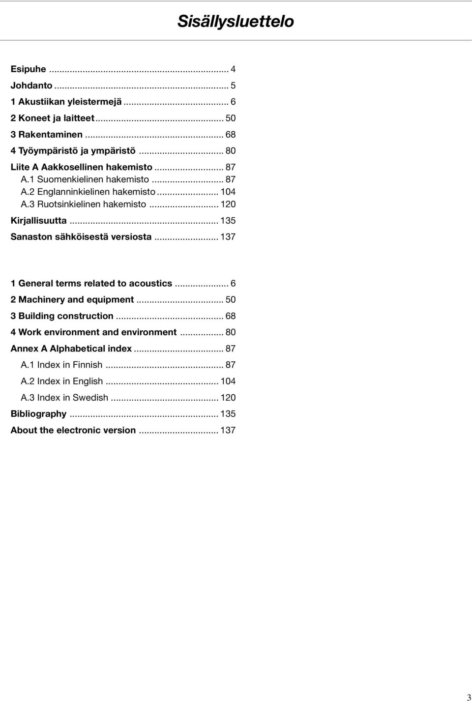 .. 135 Sanaston sähköisestä versiosta... 137 1 General terms related to acoustics... 6 2 Machinery and equipment... 50 3 Building construction.