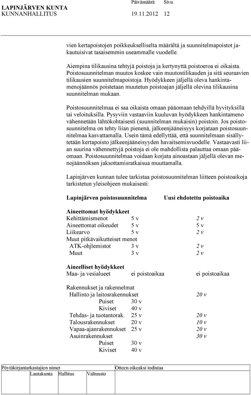 Hyödykkeen jäljellä oleva hankintamenojäännös poistetaan muutetun poistoajan jäljellä olevina tilikausina suunnitelman mukaan.