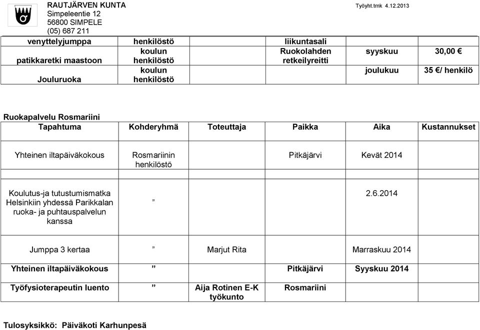 Helsinkiin yhdessä Parikkalan ruoka- ja puhtauspalvelun kanssa 2.6.