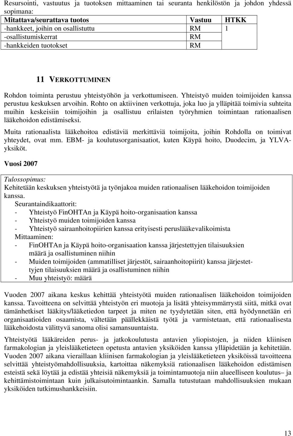 Rohto on aktiivinen verkottuja, joka luo ja ylläpitää toimivia suhteita muihin keskeisiin toimijoihin ja osallistuu erilaisten työryhmien toimintaan rationaalisen lääkehoidon edistämiseksi.