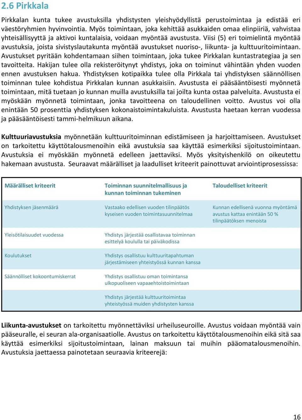 Viisi (5) eri toimielintä myöntää avustuksia, joista sivistyslautakunta myöntää avustukset nuoriso-, liikunta- ja kulttuuritoimintaan.