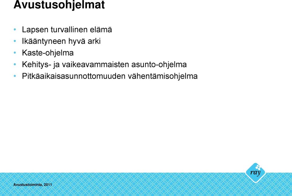 ja vaikeavammaisten asunto-ohjelma