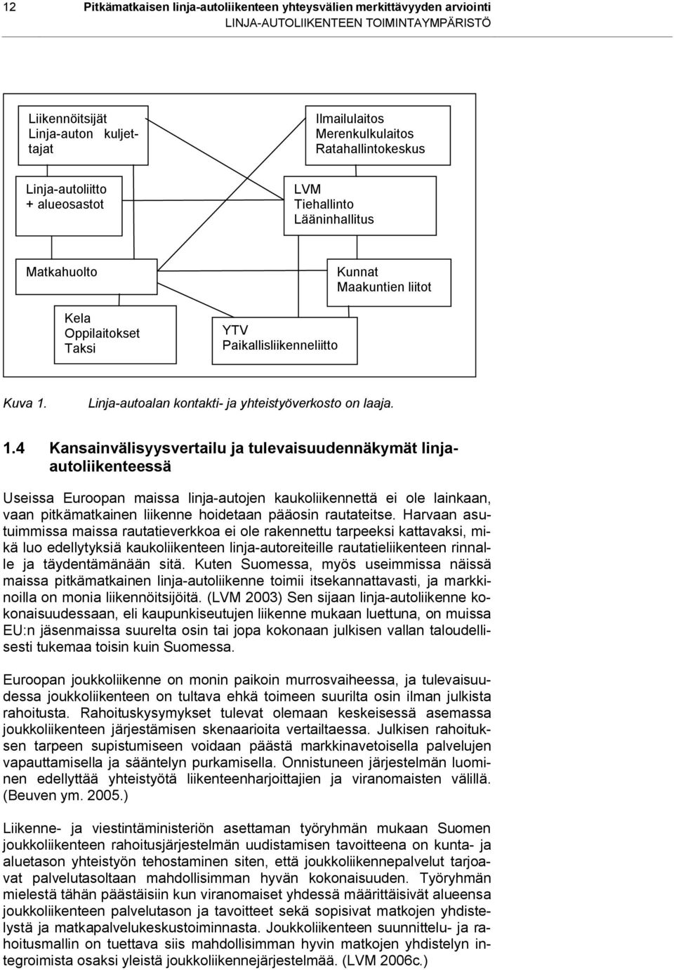 Linja-autoalan kontakti- ja yhteistyöverkosto on laaja. 1.