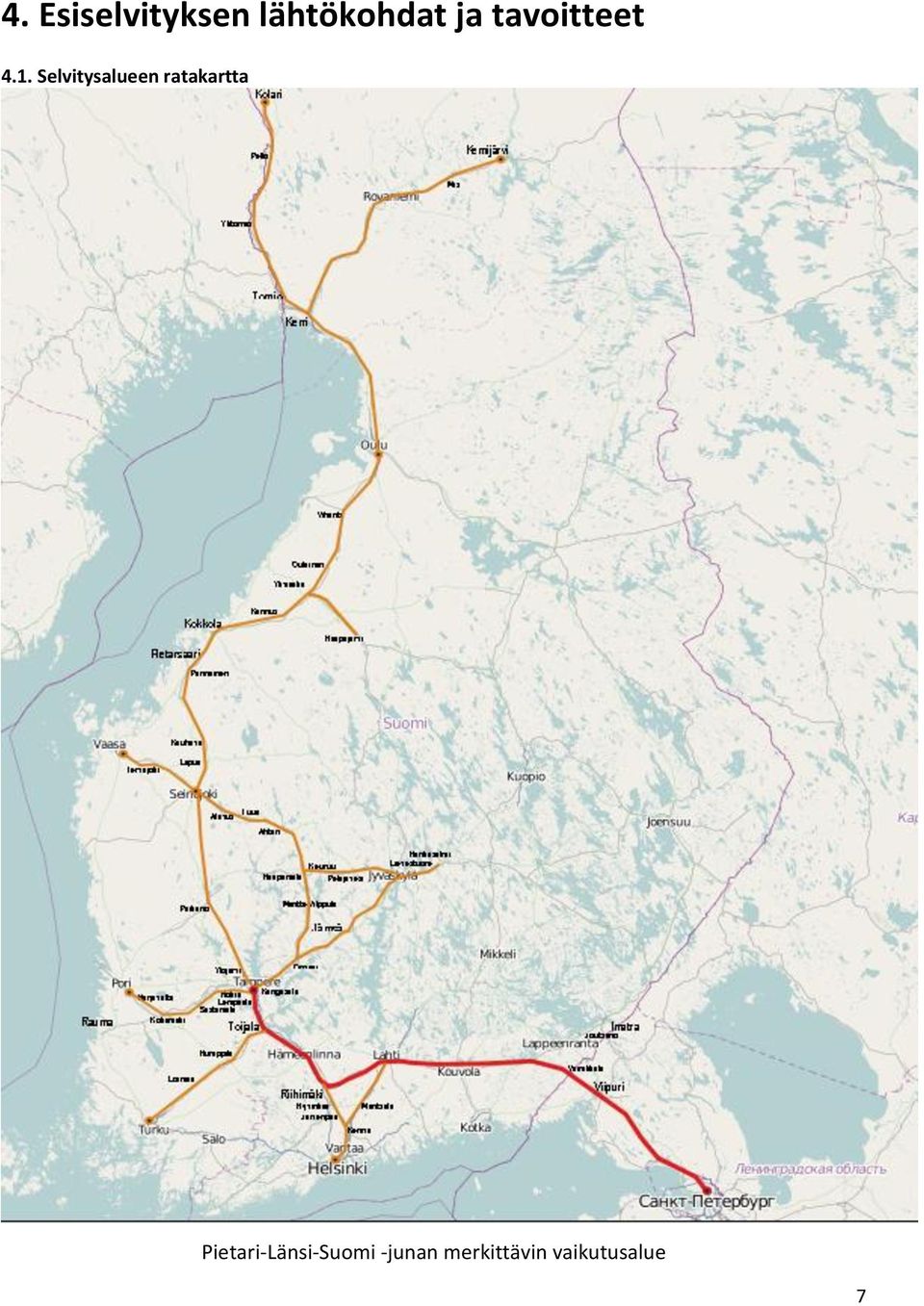 Selvitysalueen ratakartta