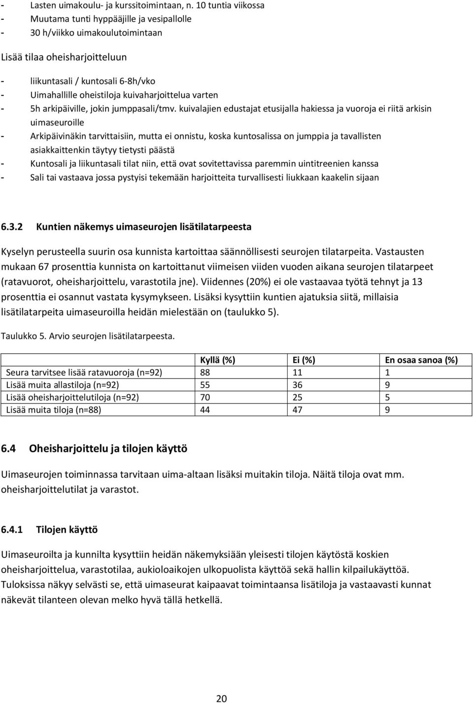 kuivaharjoittelua varten - 5h arkipäiville, jokin jumppasali/tmv.