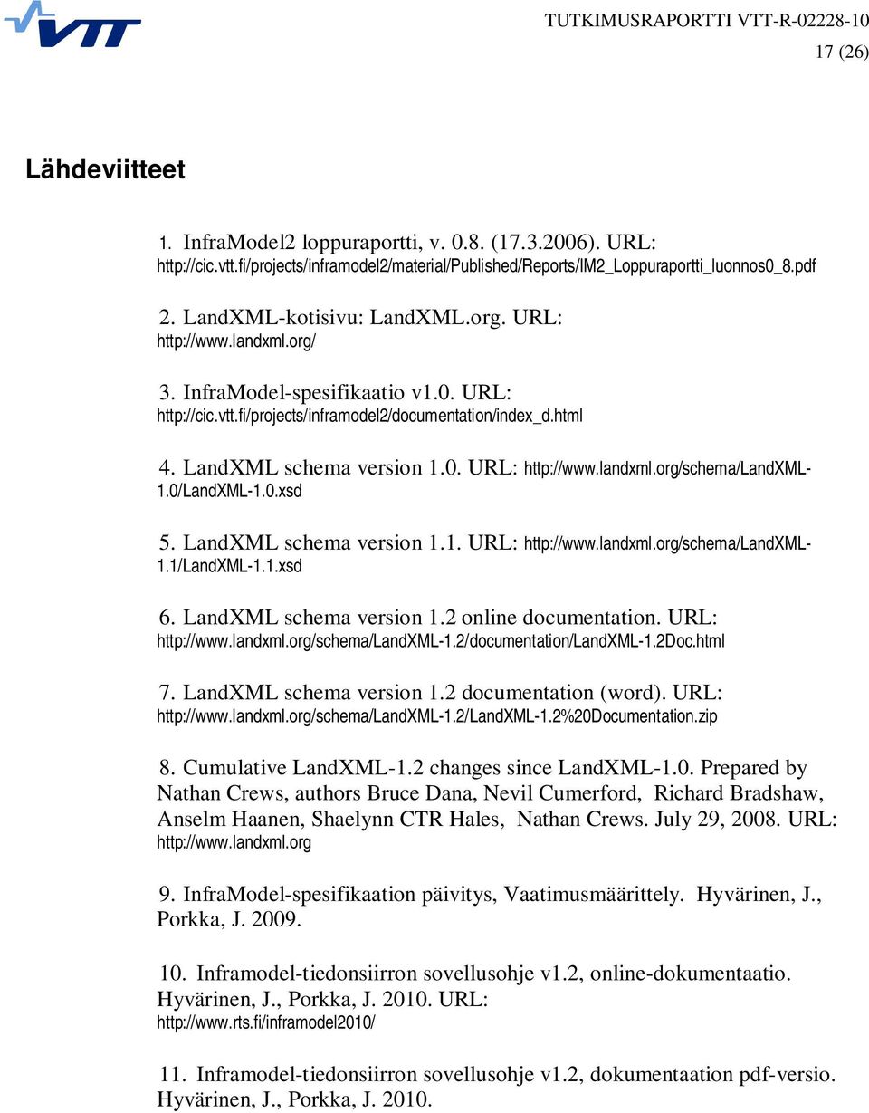 0/LandXML-1.0.xsd 5. LandXML schema version 1.1. URL: http://www.landxml.org/schema/landxml- 1.1/LandXML-1.1.xsd 6. LandXML schema version 1.2 online documentation. URL: http://www.landxml.org/schema/landxml-1.