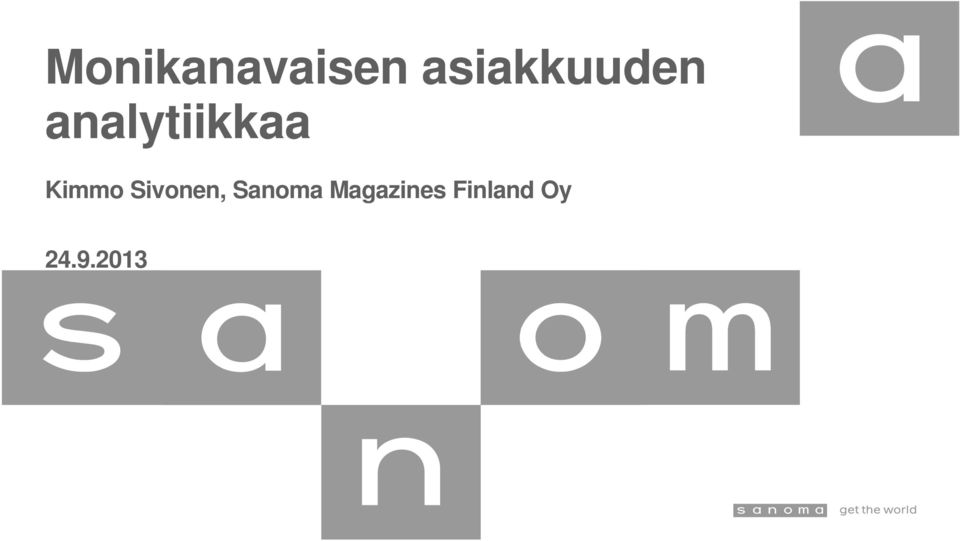 analytiikkaa Kimmo