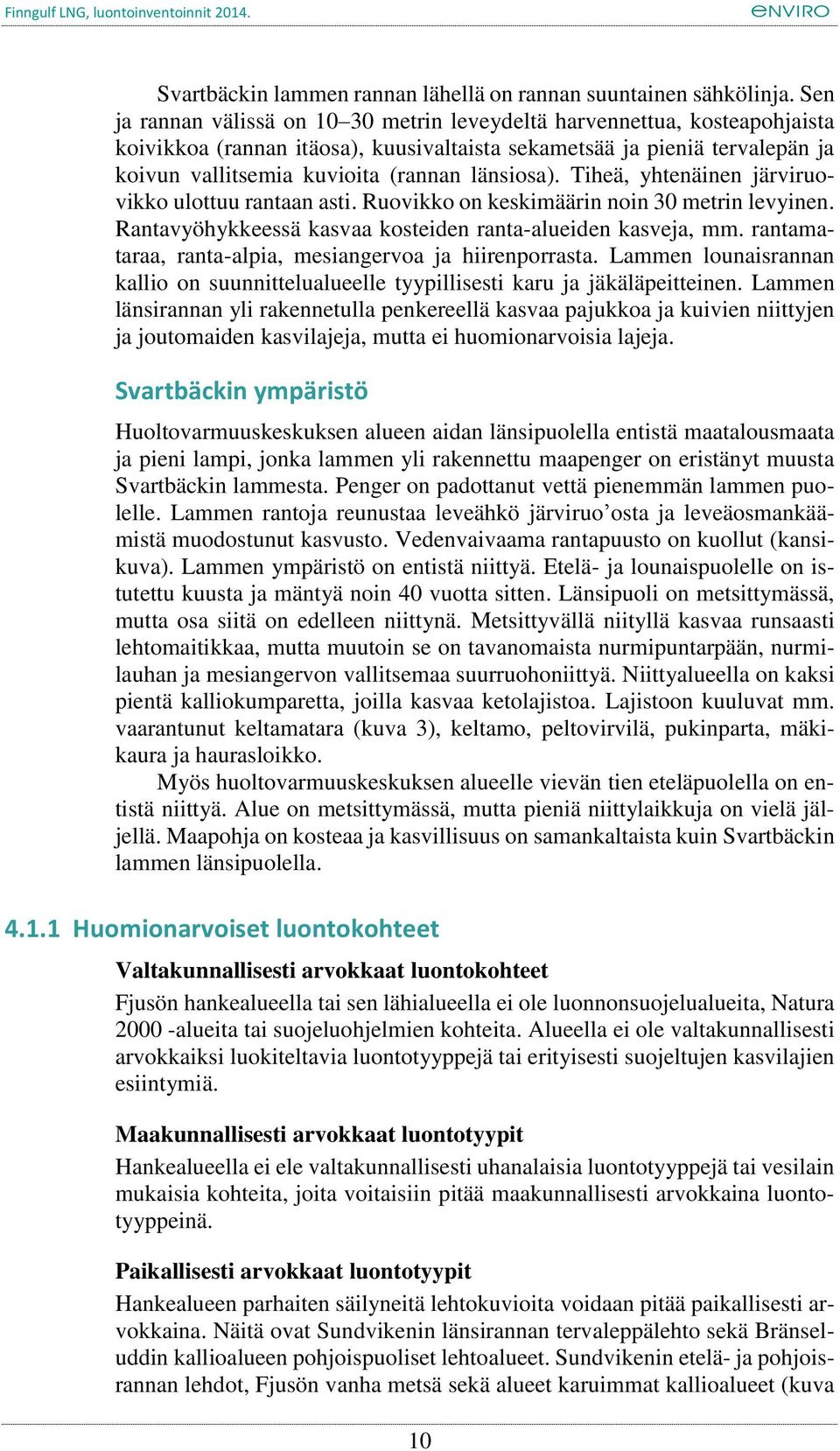 länsiosa). Tiheä, yhtenäinen järviruovikko ulottuu rantaan asti. Ruovikko on keskimäärin noin 30 metrin levyinen. Rantavyöhykkeessä kasvaa kosteiden ranta-alueiden kasveja, mm.