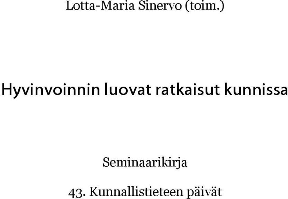 ratkaisut kunnissa