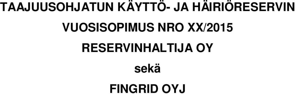 VUOSISOPIMUS NRO XX/2015
