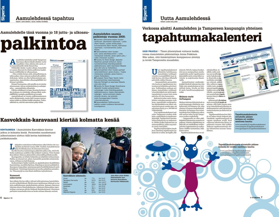 Pelkästään tämän vuoden aikana Aamulehti on saanut yhteensä 18 erilaista palkintoa laadukkaasta sisällöstään tai ulkoasustaan.