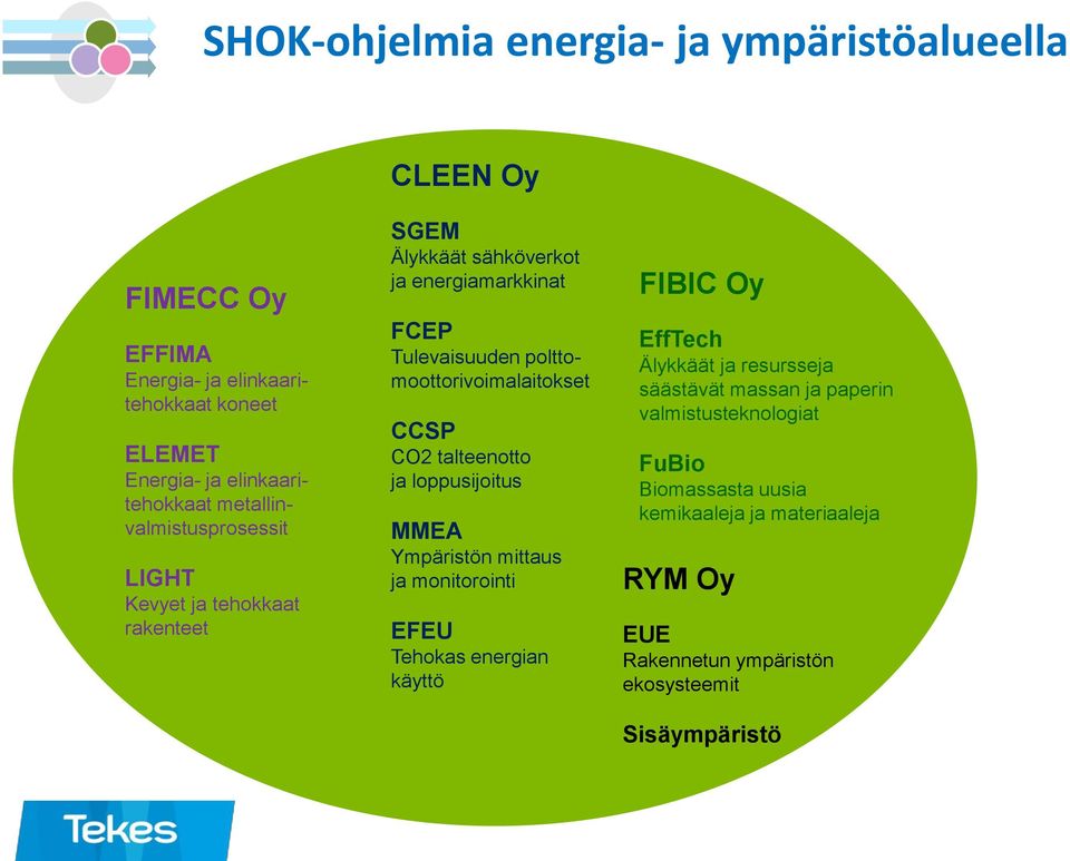 polttomoottorivoimalaitokset CCSP CO2 talteenotto ja loppusijoitus MMEA Ympäristön mittaus ja monitorointi EFEU Tehokas energian käyttö FIBIC Oy EffTech