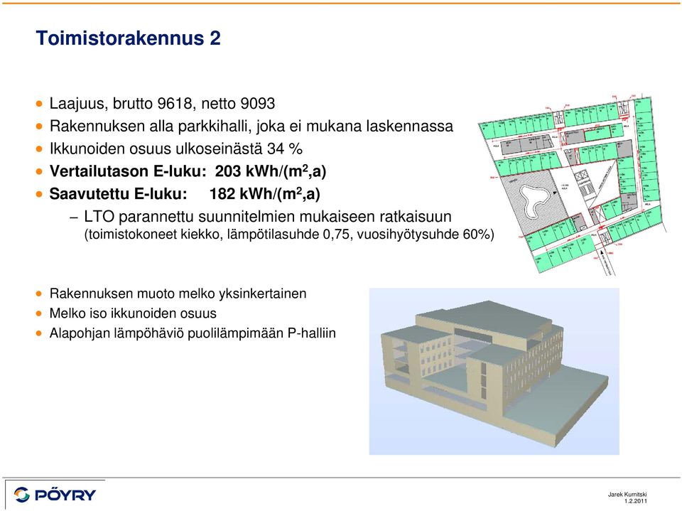 LTO parannettu suunnitelmien mukaiseen ratkaisuun (toimistokoneet kiekko, lämpötilasuhde 0,75, vuosihyötysuhde