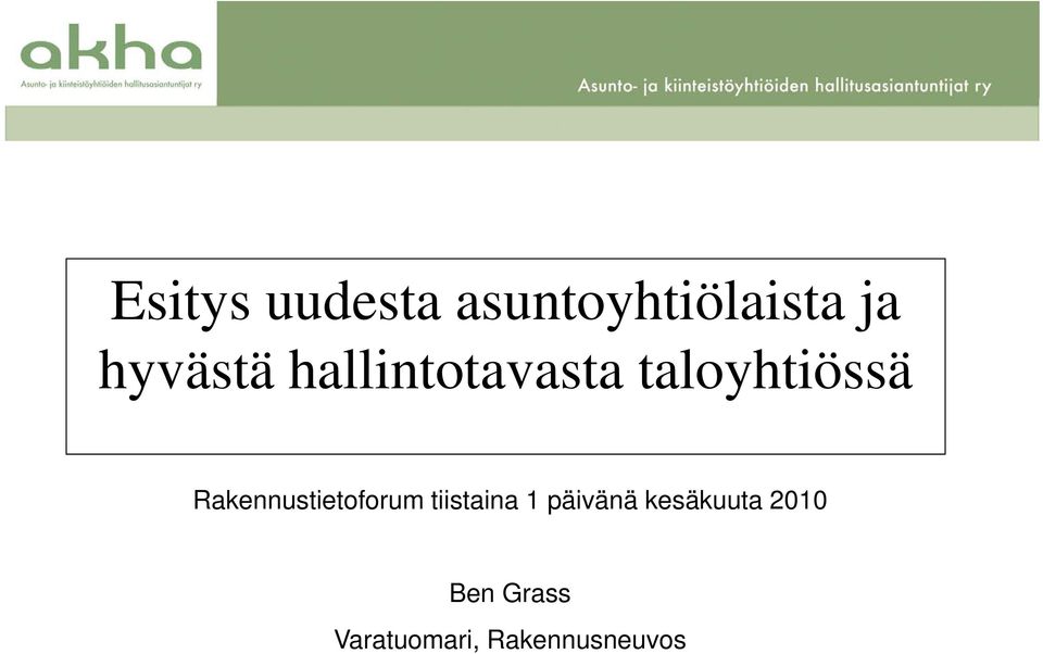 Rakennustietoforum tiistaina 1 päivänä