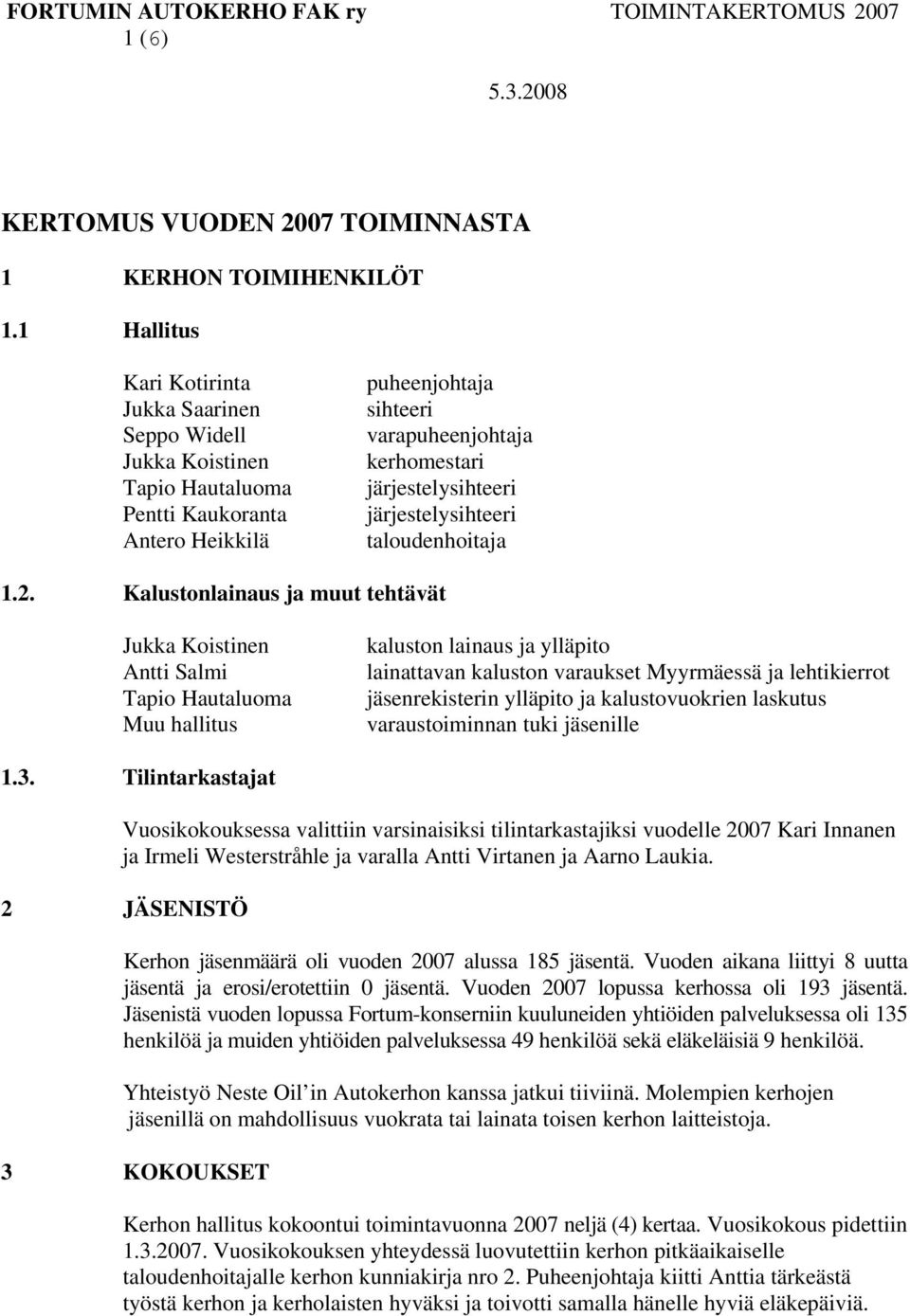 järjestelysihteeri taloudenhoitaja 1.2.