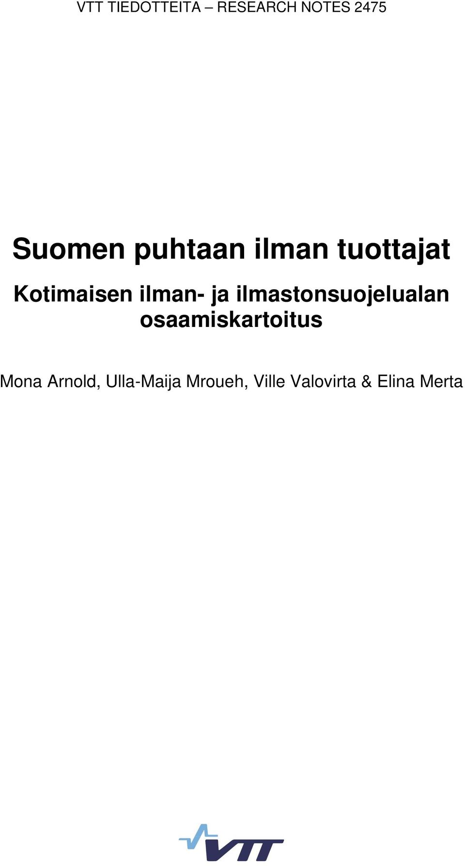 ilmastonsuojelualan osaamiskartoitus Mona