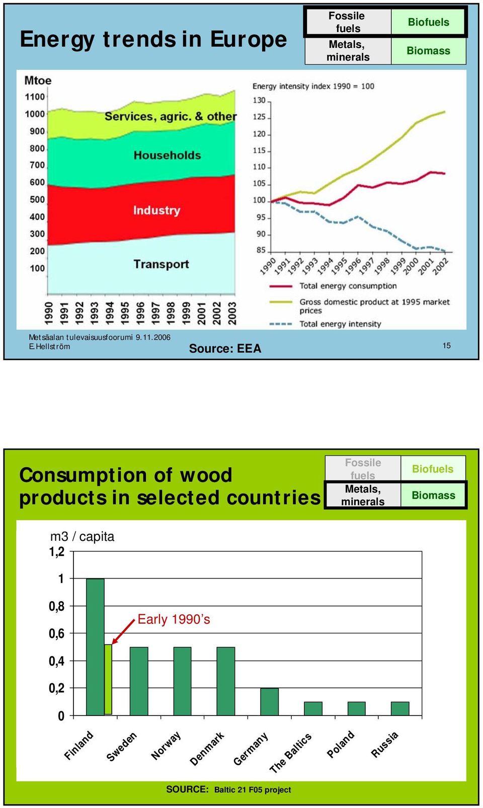 capita 1,2 1 Fossile fuels Metals, minerals Biofuels Biomass 0,8 0,6 Early 1990 s