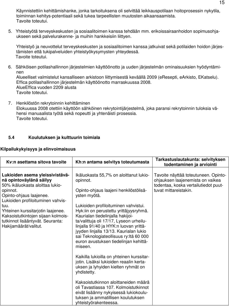 Yhteistyö ja neuvottelut terveyskeskusten ja sosiaalitoimen kanssa jatkuivat sekä potilaiden hoidon järjestämisten että tukipalveluiden yhteistyökysymysten yhteydessä. 6.