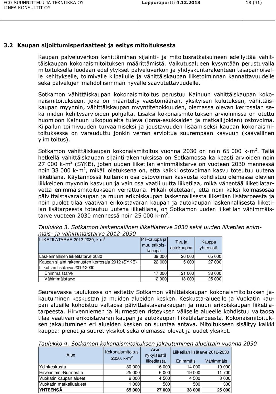 Vaikutusalueen kysyntään perustuvalla mitoituksella luodaan edellytykset palveluverkon ja yhdyskuntarakenteen tasapainoiselle kehitykselle, toimivalle kilpailulle ja vähittäiskaupan liiketoiminnan