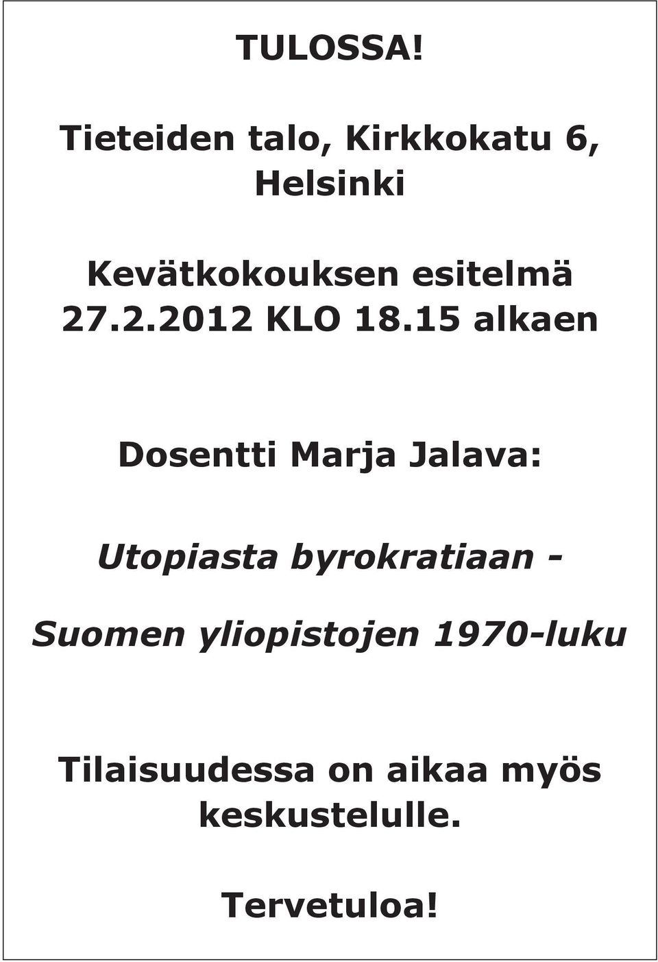 esitelmä 27.2.2012 KLO 18.