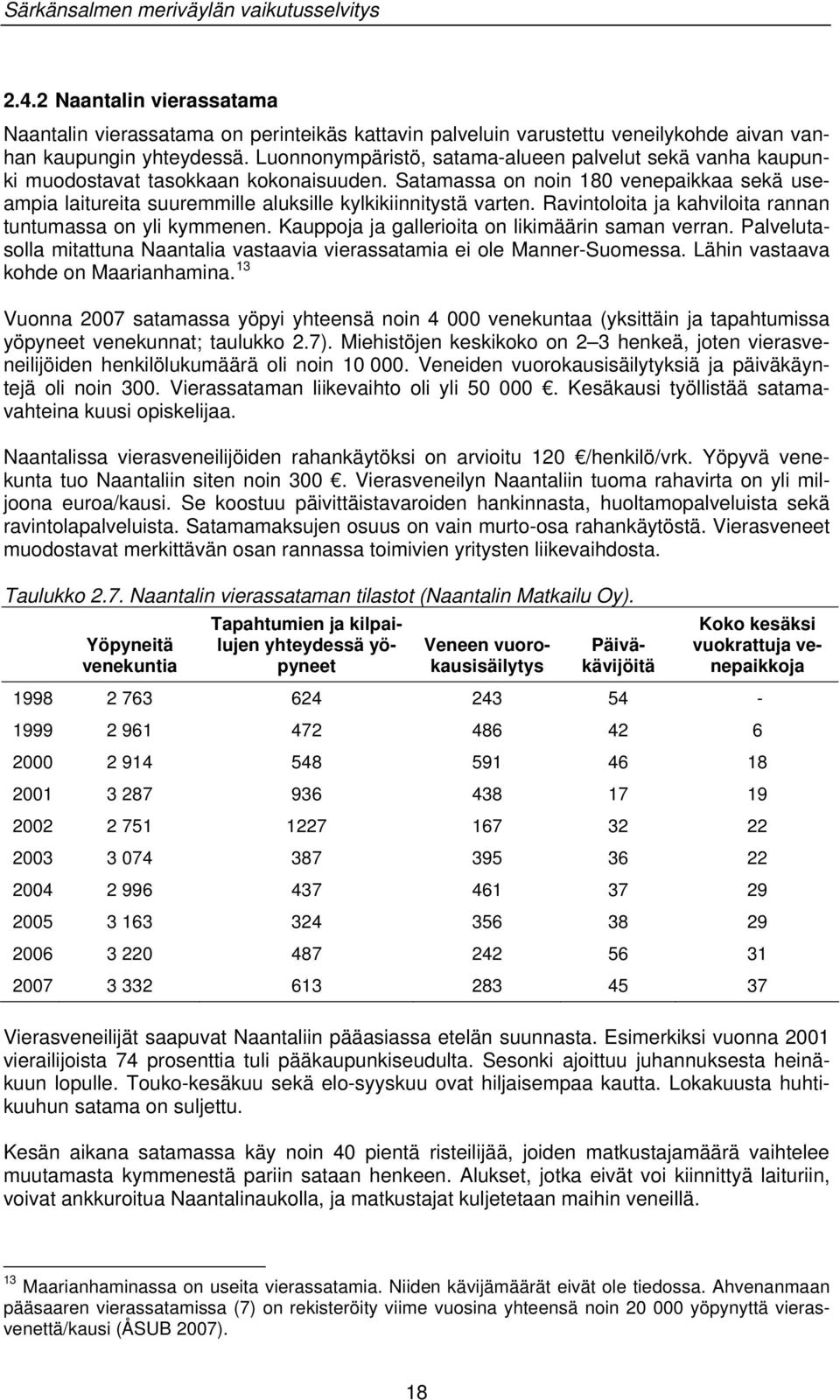 Satamassa on noin 180 venepaikkaa sekä useampia laitureita suuremmille aluksille kylkikiinnitystä varten. Ravintoloita ja kahviloita rannan tuntumassa on yli kymmenen.