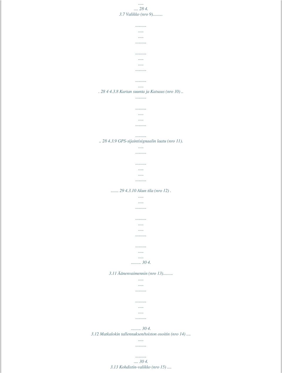 ... 30 4. 3.11 Äänenvaimennin (nro 13)...... 30 4. 3.12 Matkalokin tallennuksen/toiston osoitin (nro 14).
