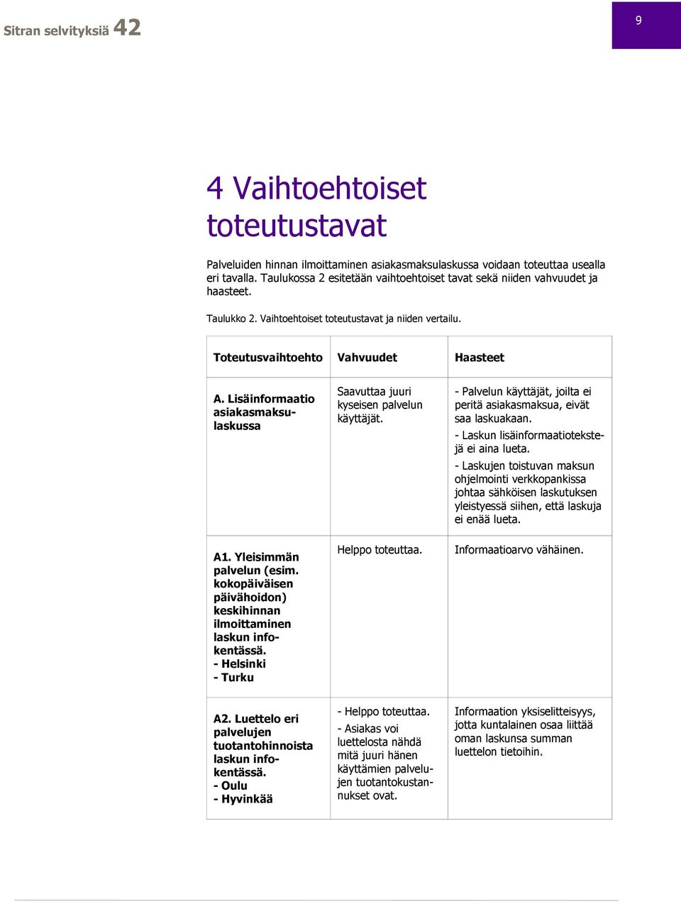 Lisäinformaatio asiakasmaksulaskussa Saavuttaa juuri kyseisen palvelun käyttäjät. - Palvelun käyttäjät, joilta ei peritä asiakasmaksua, eivät saa laskuakaan.