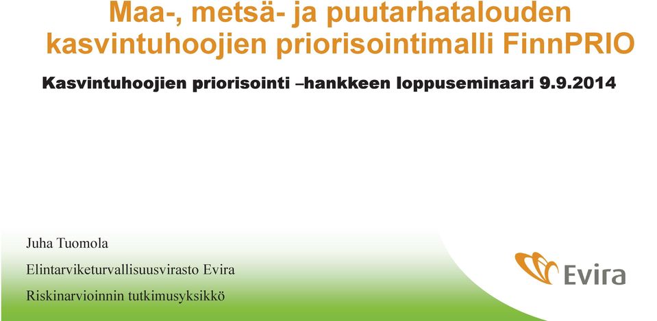 priorisointi hankkeen loppuseminaari 9.