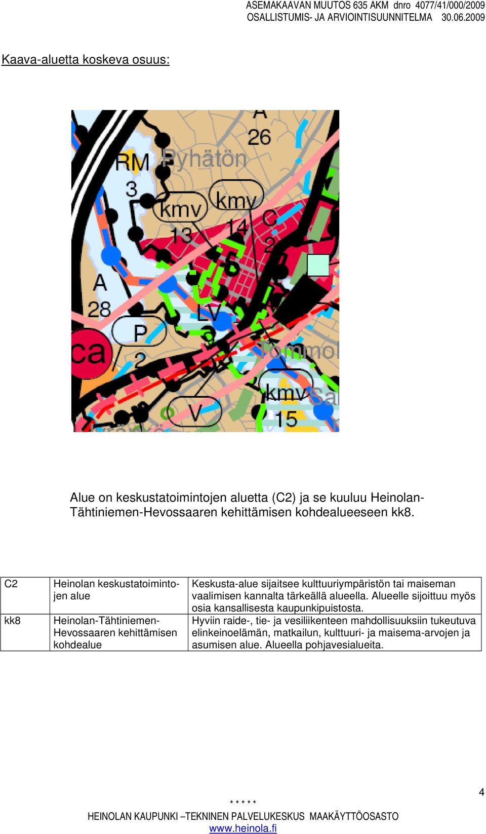 C2 kk8 Heinolan keskustatoimintojen alue Heinolan-Tähtiniemen- Hevossaaren kehittämisen kohdealue Keskusta-alue sijaitsee kulttuuriympäristön