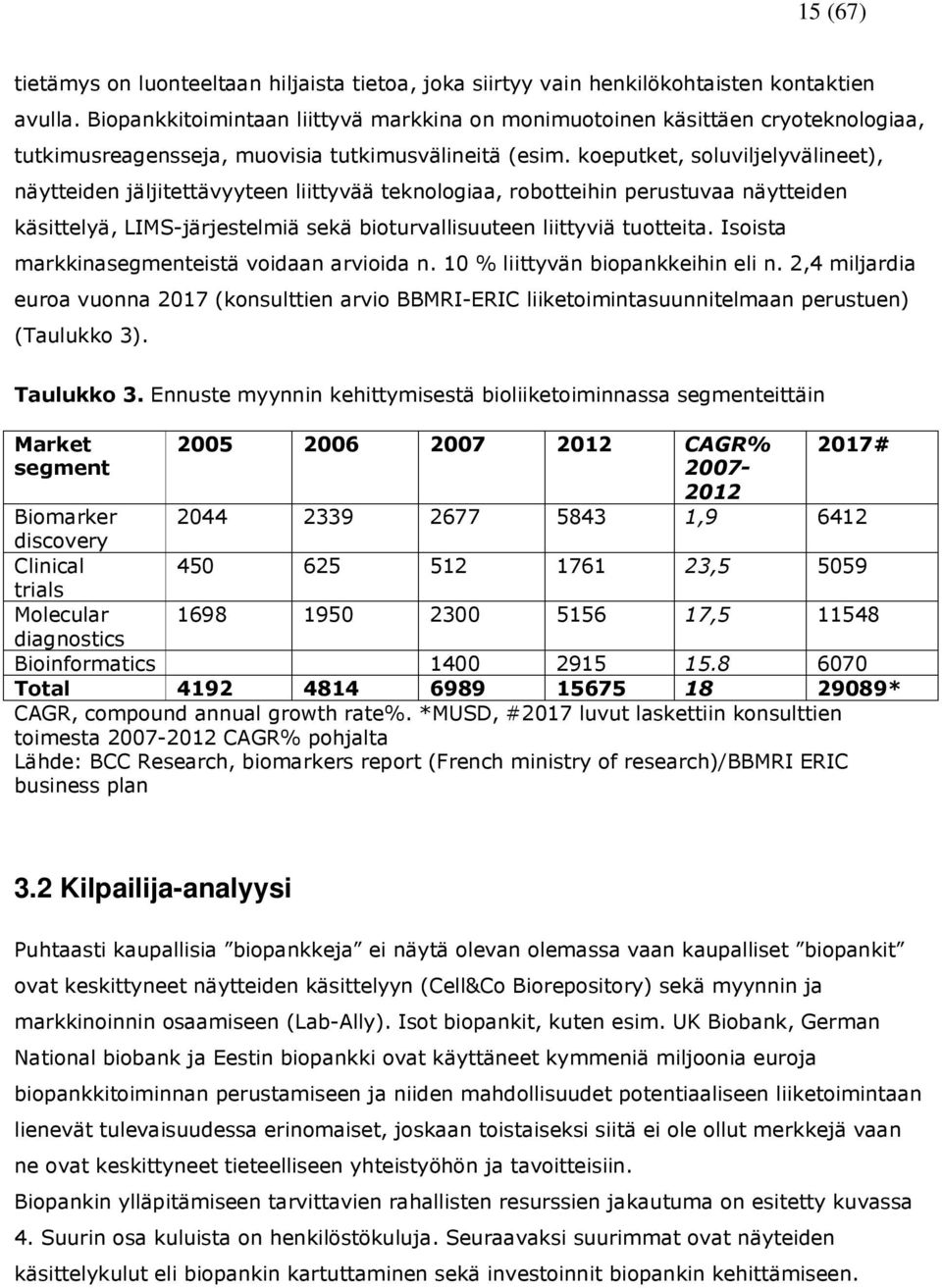 koeputket, soluviljelyvälineet), näytteiden jäljitettävyyteen liittyvää teknologiaa, robotteihin perustuvaa näytteiden käsittelyä, LIMS-järjestelmiä sekä bioturvallisuuteen liittyviä tuotteita.