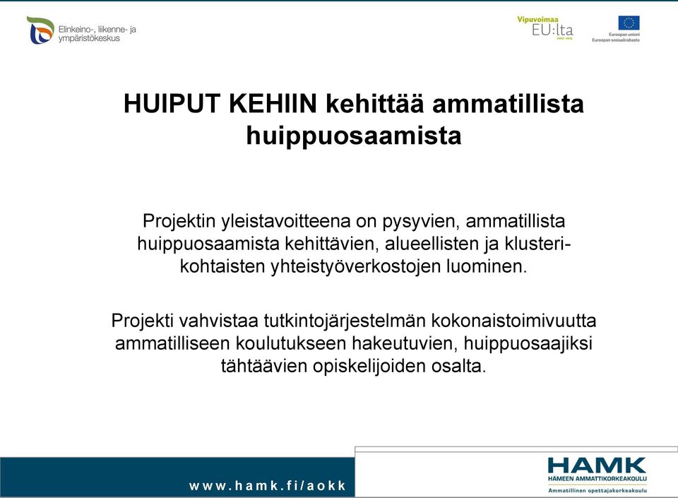 yhteistyöverkostojen luominen.