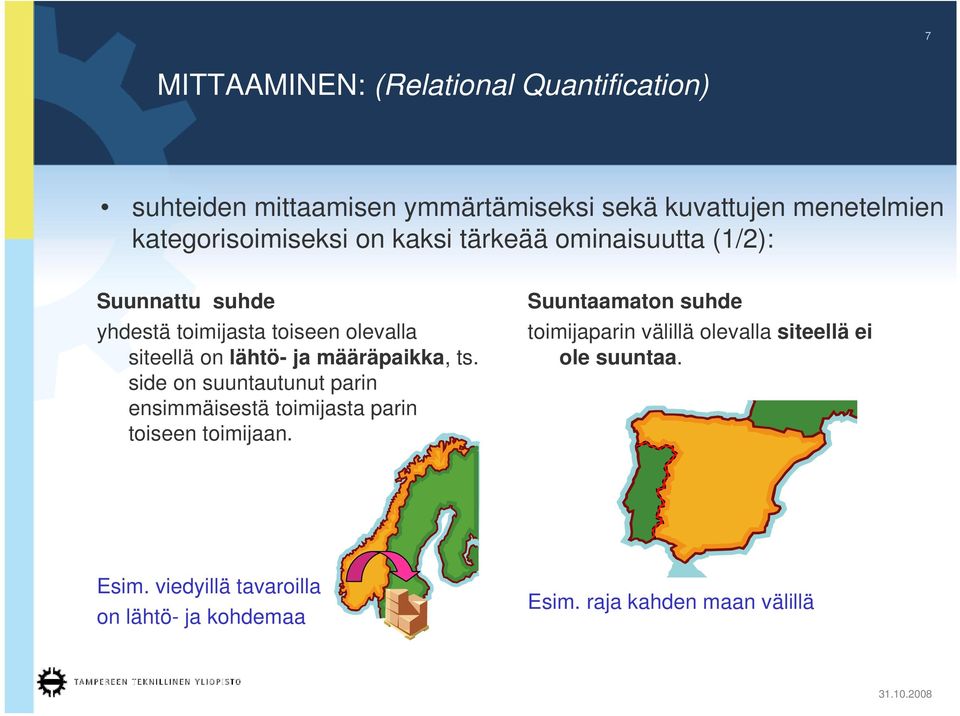 lähtö- ja määräpaikka, ts. side on suuntautunut parin ensimmäisestä toimijasta parin toiseen toimijaan.