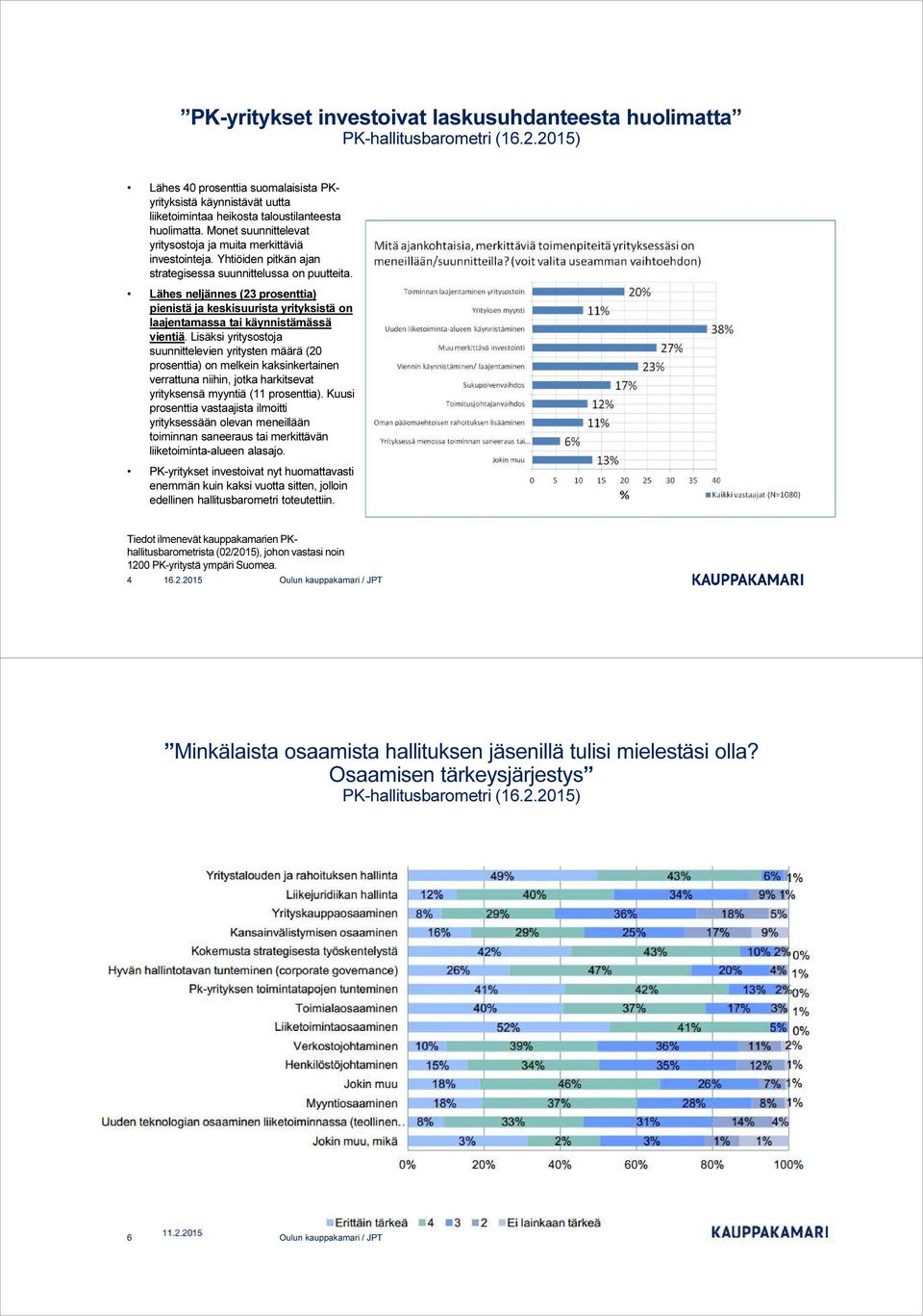 Yhtiöiden pitkän ajan strategisessa suunnittelussa on puutteita. Lähes neljännes (23 prosenttia) pienistä ja keskisuurista yrityksistä on laajentamassa tai käynnistämässä vientiä.