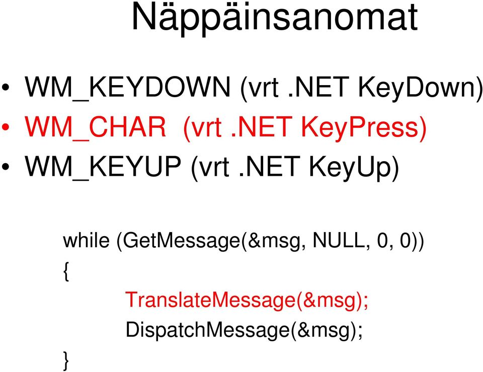 net KeyPress) WM_KEYUP (vrt.