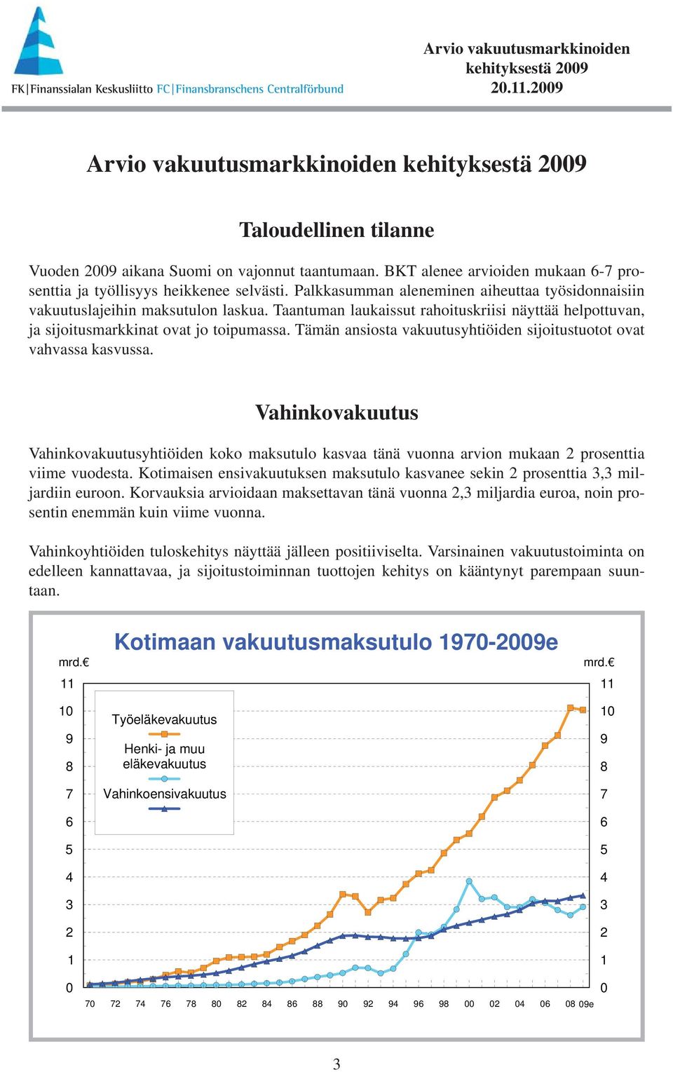 Tämän ansiosta vakuutusyhtiöiden sijoitustuotot ovat vahvassa kasvussa. Vahinkovakuutus Vahinkovakuutusyhtiöiden koko maksutulo kasvaa tänä vuonna arvion mukaan 2 prosenttia viime vuodesta.