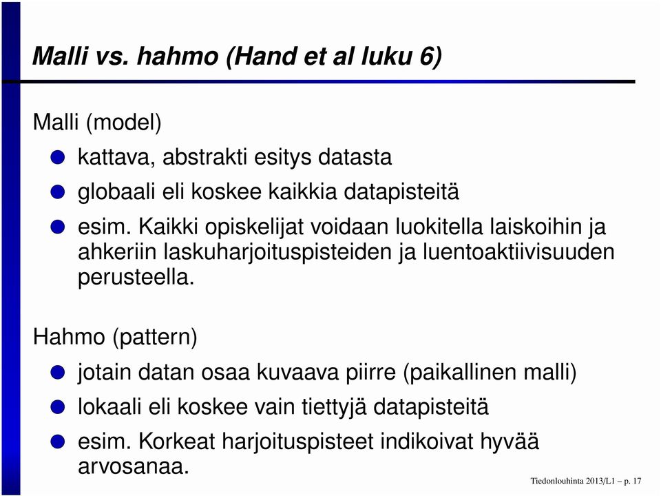 datapisteitä esim.