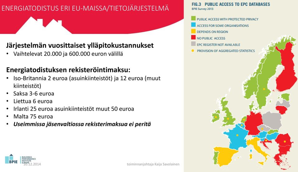 000 euron välillä Energiatodistuksen rekisteröintimaksu: Iso-Britannia 2 euroa (asuinkiinteistöt)