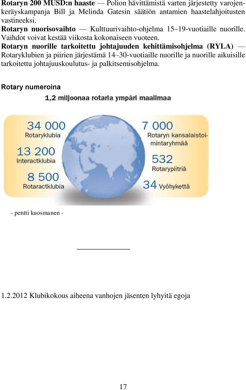 Rotaryn nuorille tarkoitettu johtajuuden kehittämisohjelma (RYLA) Rotaryklubien ja piirien järjestämä 14 30-vuotiaille nuorille ja nuorille