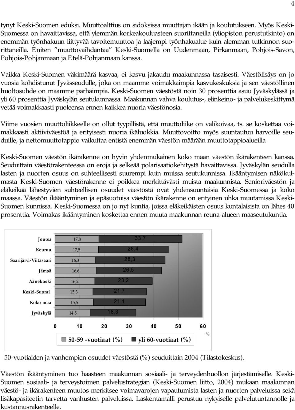 tutkinnon suorittaneilla. Eniten muuttovaihdantaa Keski-Suomella on Uudenmaan, Pirkanmaan, Pohjois-Savon, Pohjois-Pohjanmaan ja Etelä-Pohjanmaan kanssa.