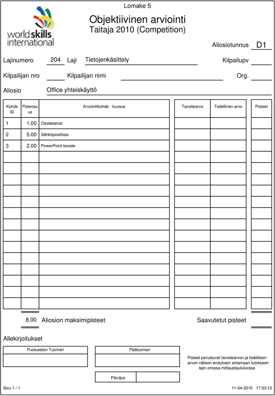 00 Sähköpostilista 3 2.00 PowerPoint-kooste 8.