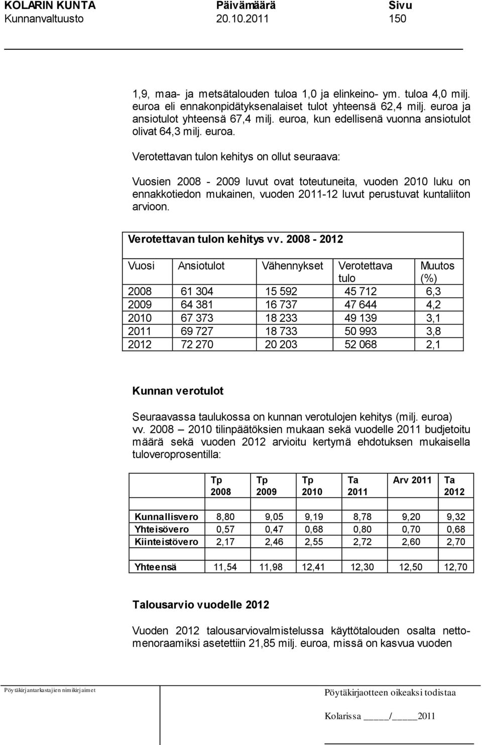 kun edellisenä vuonna ansiotulot olivat 64,3 milj. euroa.