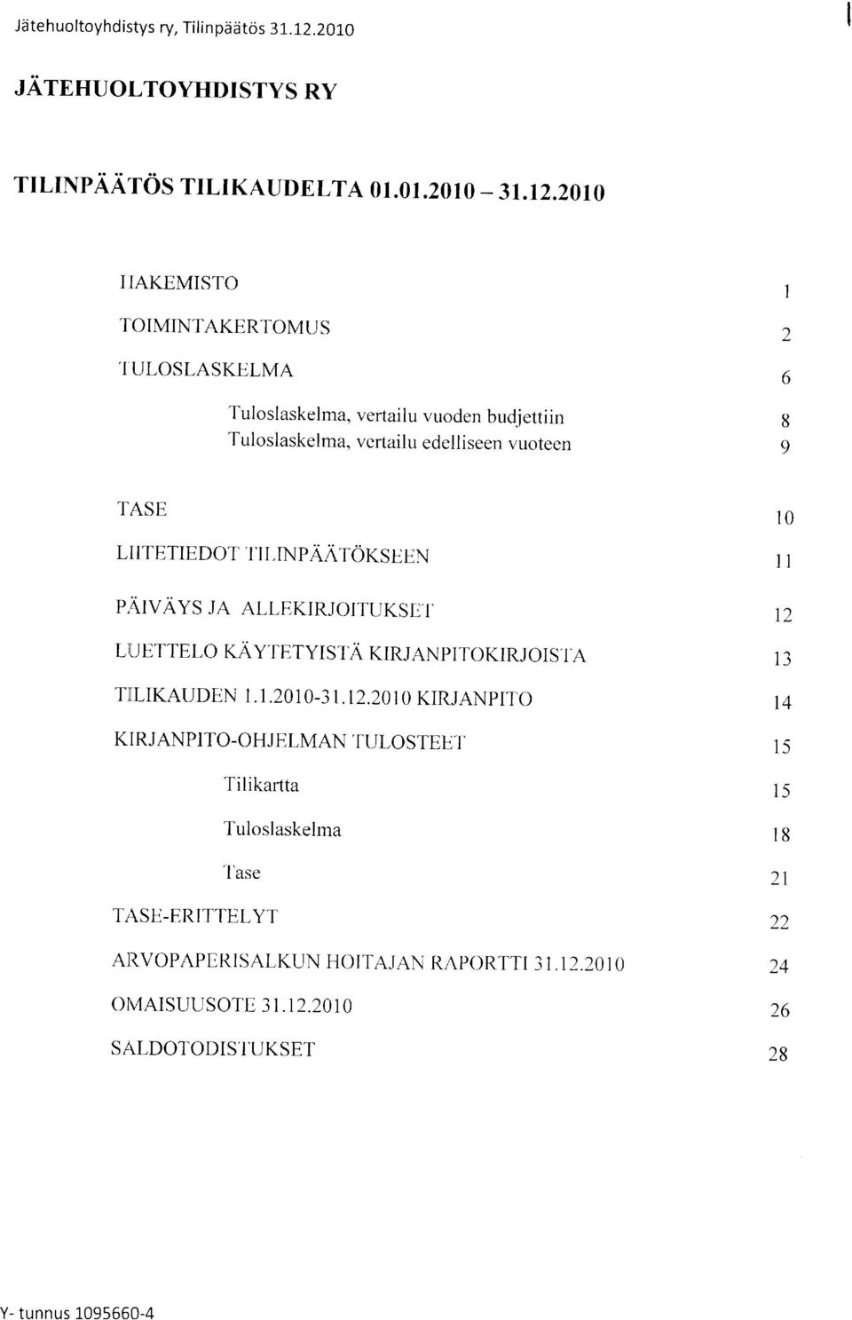 IITETIEDO TILNPAATOrcSEEN P,{IVAYS JA ALLEKIRJOITIJKSET LIUETTEI,O KAYTETYI STA KIRJANPITOKIRJ OISTA T]TLIKAUDEN 1.1.201 O-3 1.12.