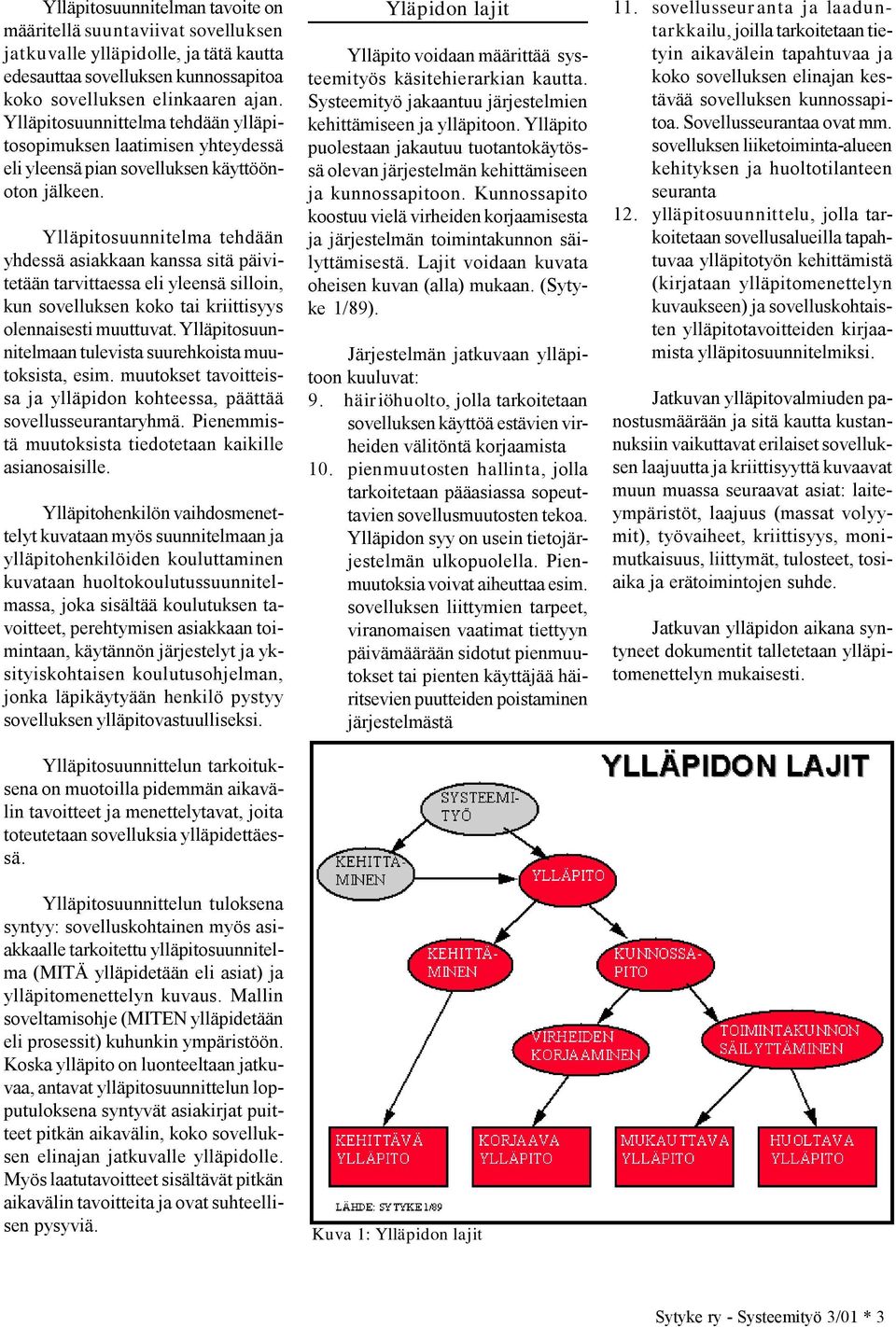 Ylläpitosuunnitelma tehdään yhdessä asiakkaan kanssa sitä päivitetään tarvittaessa eli yleensä silloin, kun sovelluksen koko tai kriittisyys olennaisesti muuttuvat.